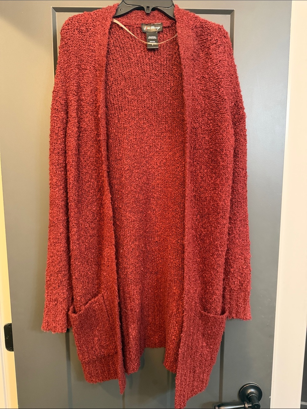 Love Always Women's Cozy Open-Front Chunky Cardigan - Red